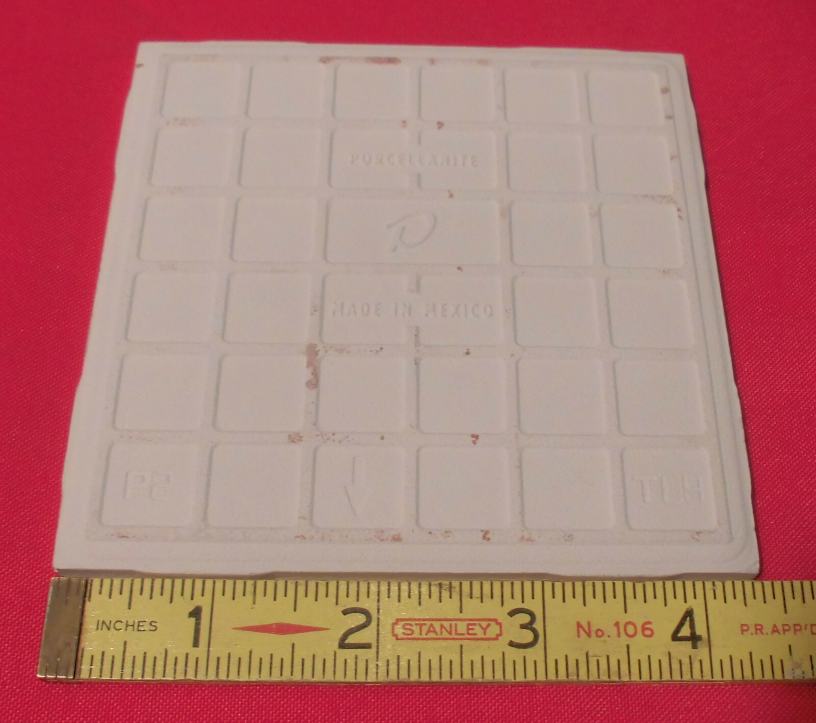 1 pc. 4-3/8″ *Bright Ice White* Softer Matte Ceramic Tiles… Clean New Tiles