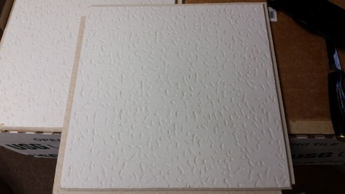 USG 4240 12″ x 12″ Tivoli Textured Tongue In Groove Ceiling Tiles – 32 Pack