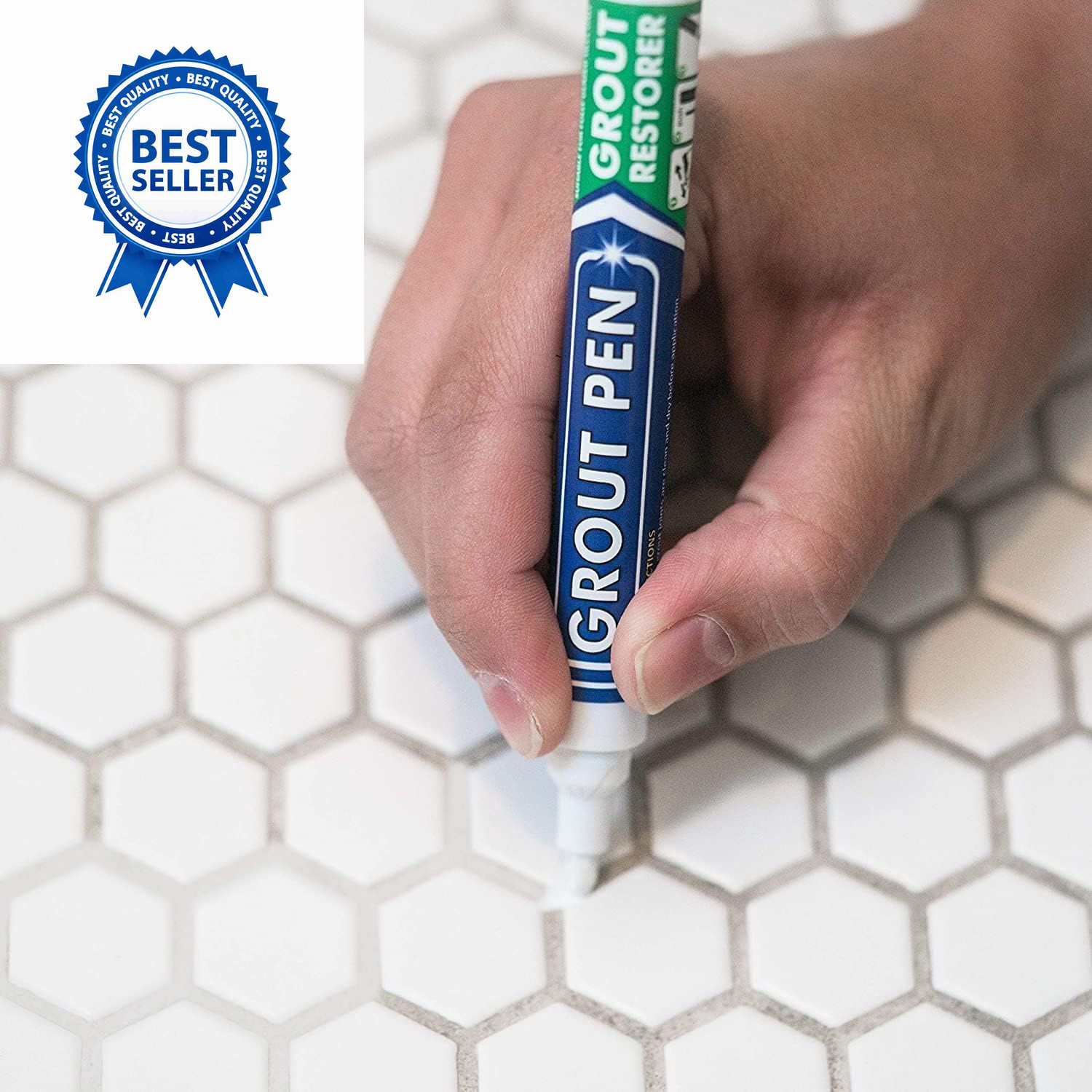 Grout Pen White Tile Paint Marker: Waterproof Paint, Narrow Tip,