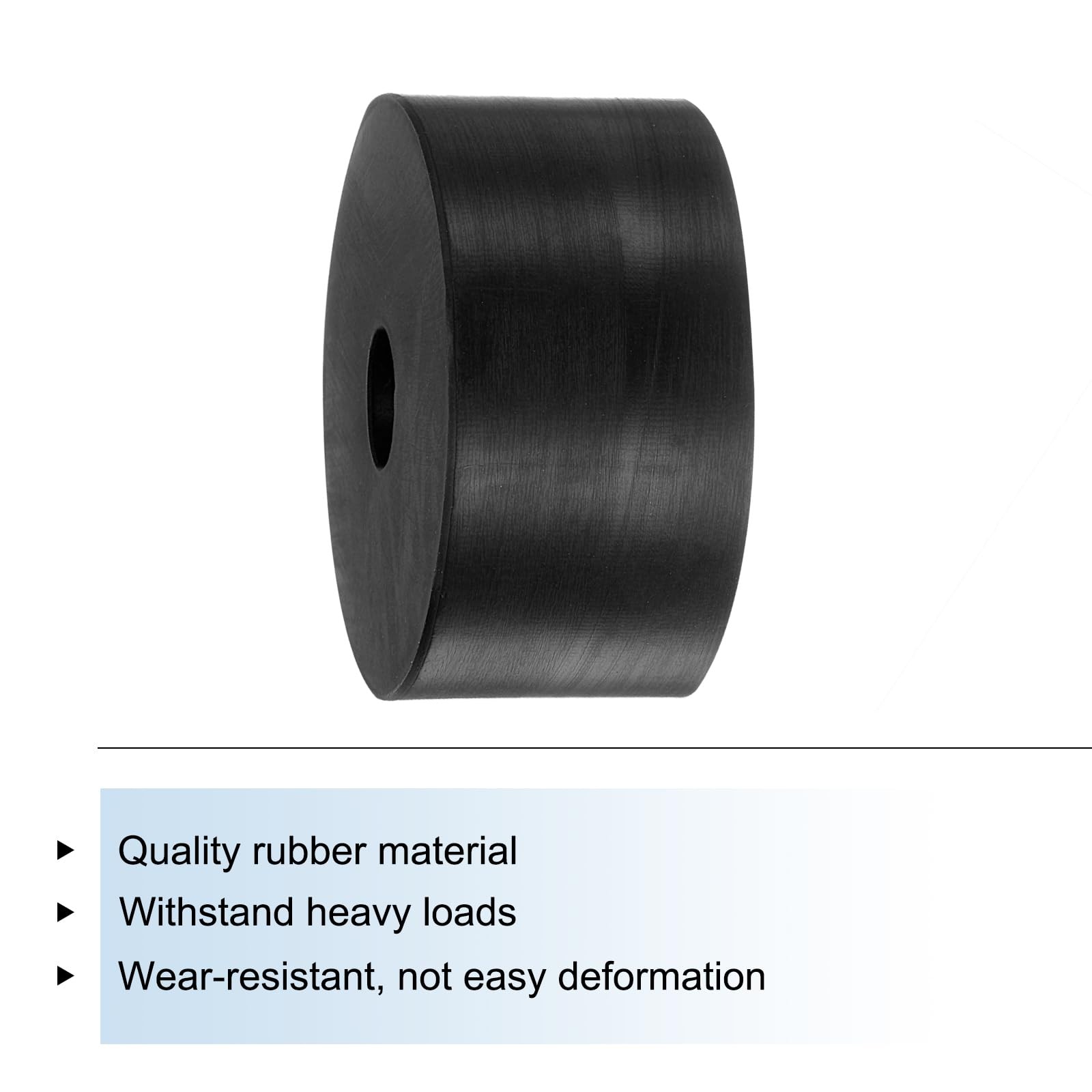 uxcell 4pcs Rubber Spacers 2″ OD, 1/2″ ID, OD x ID x 1″ Height, Balck