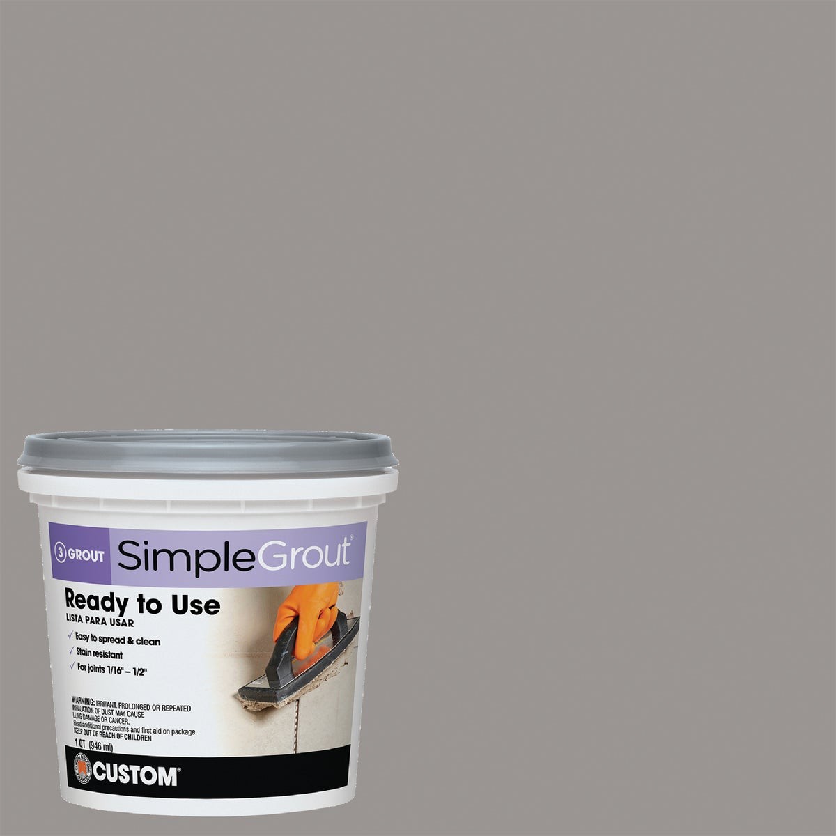 Custom Building Products Simplegrout Quart Delorean Gray Pre-Mixed Sanded Tile