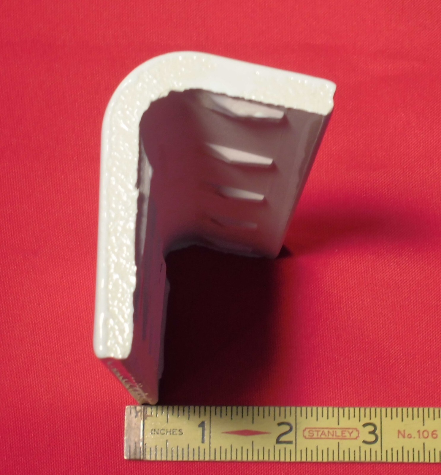 1 pc. Gloss White #U-073: V-Cap Ceramic Trim Countertop Tile: Reversable, U.S.A.
