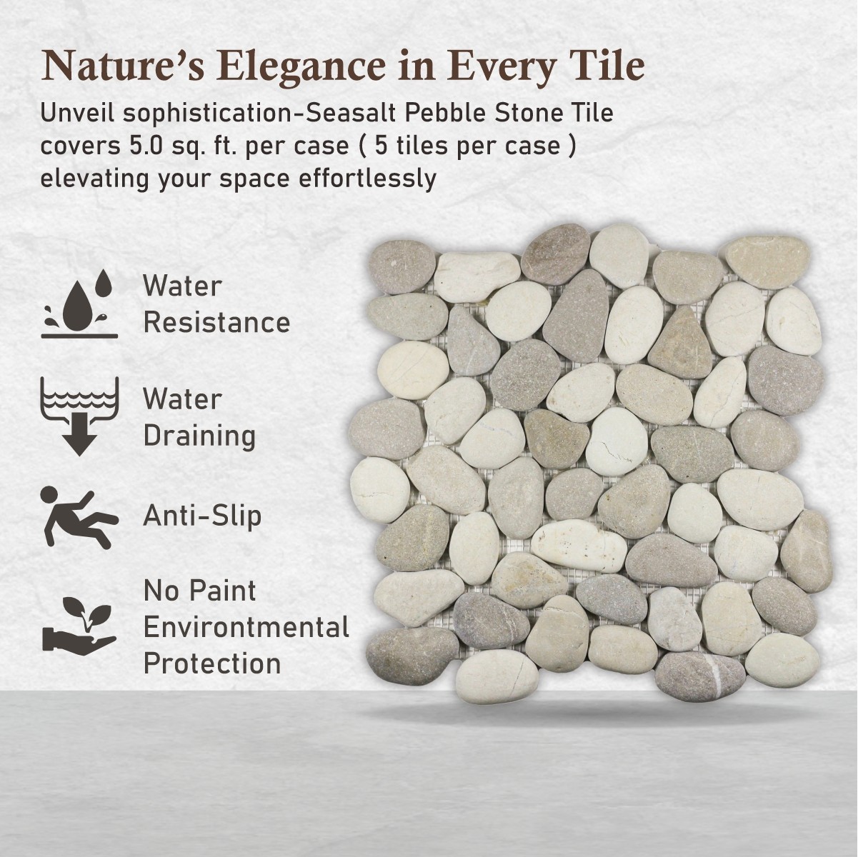 Seasalt Pebble Natural Stone Mosaic Wall & Floor Tile ($11.50/SqFt)