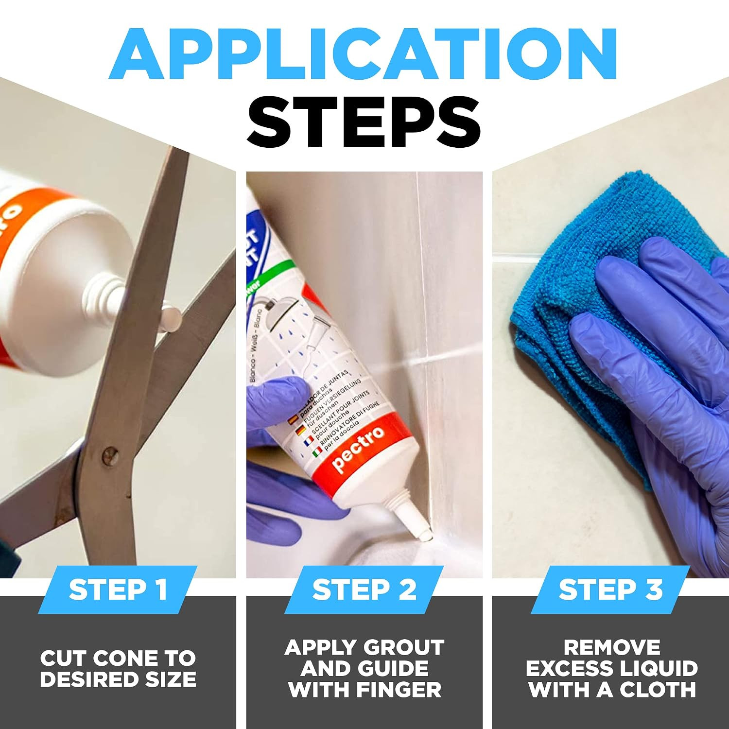 Waterproof Tile Grout Sealer Kit, Premixed Grout Sealant for Shower & Tub, Ba…