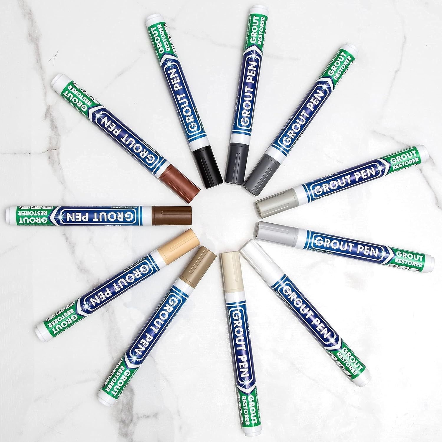 Renew White Grout Pen 5mm Narrow Tip Pack Waterproof Tile Colorant Sealer Paint