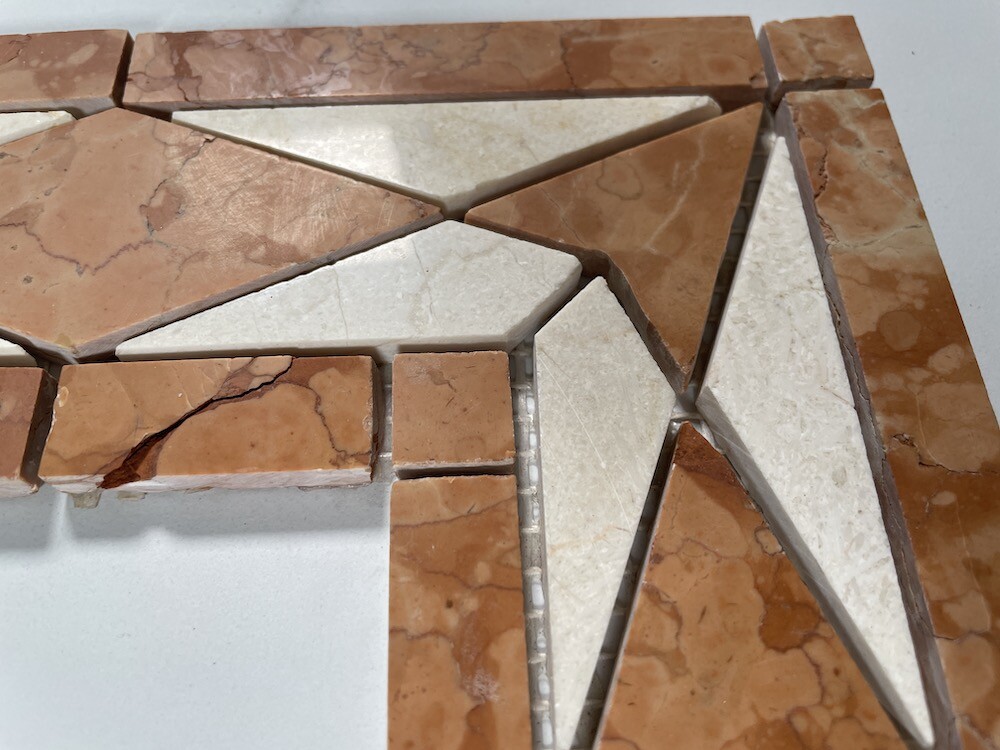B0006P Marble Mosaic Border Listello Accent Tile Classic Rossa 3×7.9 Polished