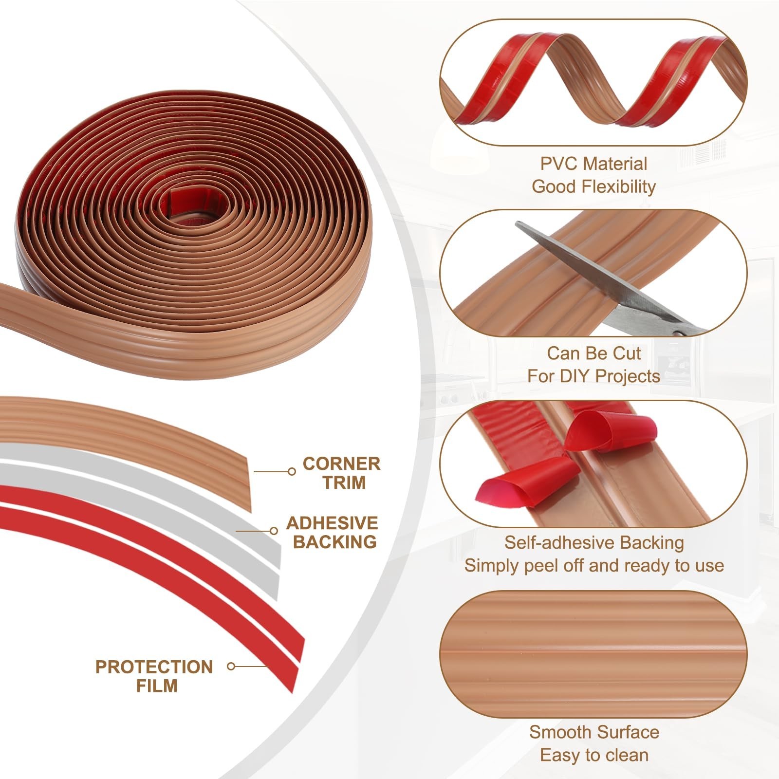 PATIKIL Wall Corner Protector 1.6 In X 20 Ft, Self Adhesive Wall Corner Guard