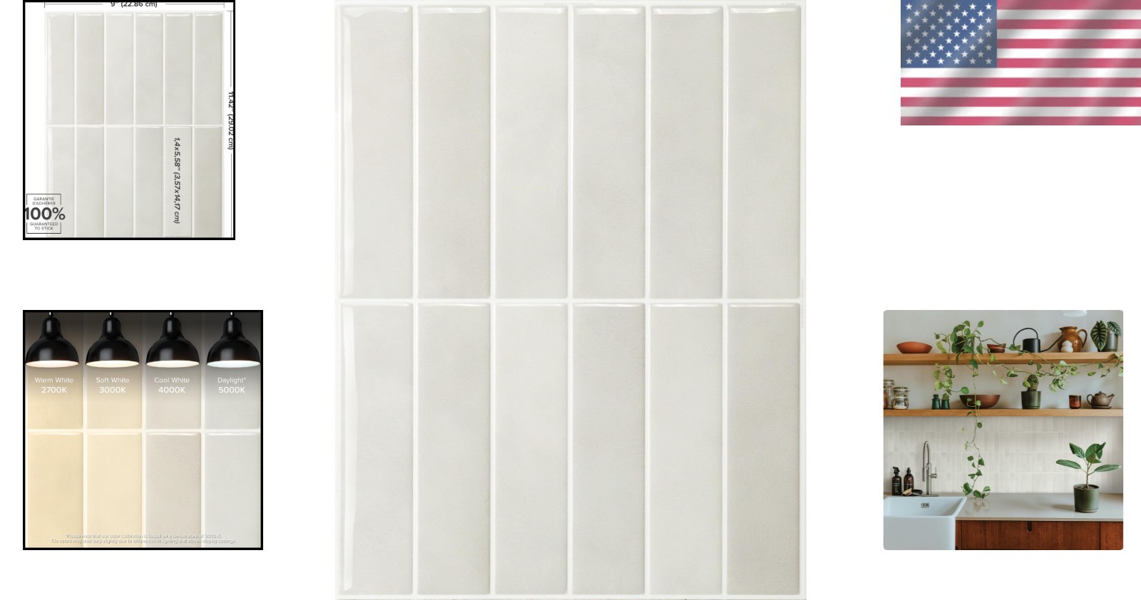 Peel and Stick Backsplash Tiles Moroccan Geometric White Grey 5 Sheets