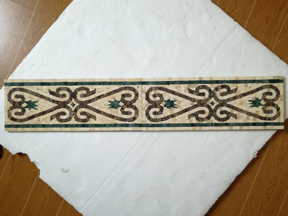 B0075P Marble Mosaic Border Listello Tile Everlasting Emperador 5.9×15.7