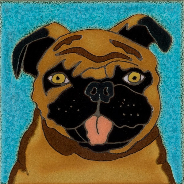 Ceramic Tile Pug Dog wall decor hot plate backsplash installation mural mosaic