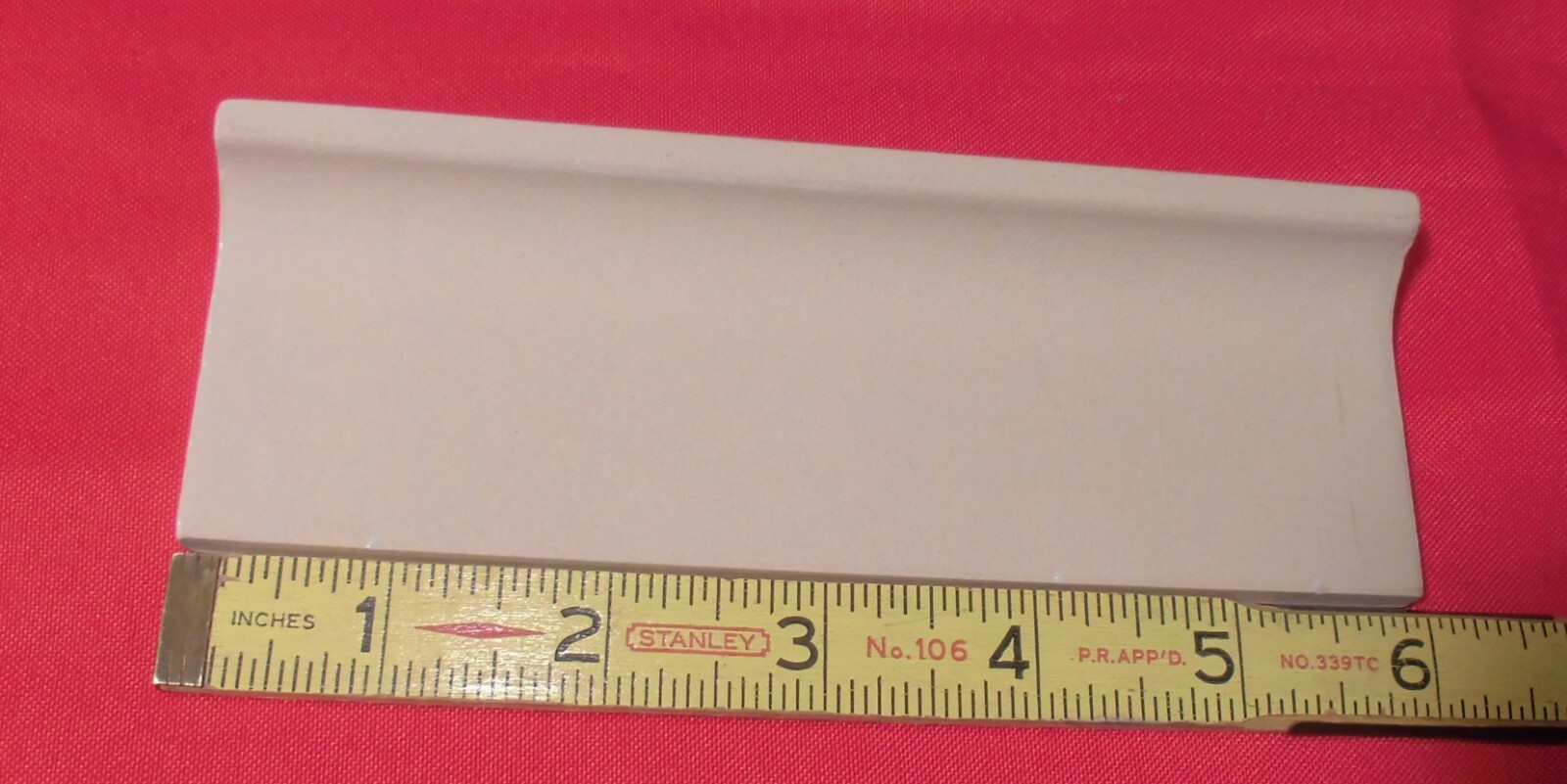 1 pc. Gloss Biscuit: 2″ X 6″ X 3/4″ Ceramic Radius Bullnose Tiles, Mud Caps, New