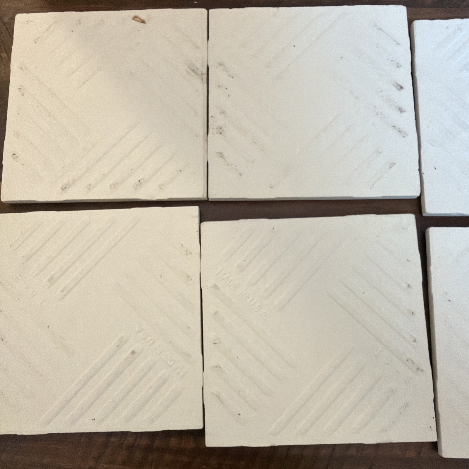 Lot Of 10 Vintage Green Tile Bathroom Replacement Craft Made In USA