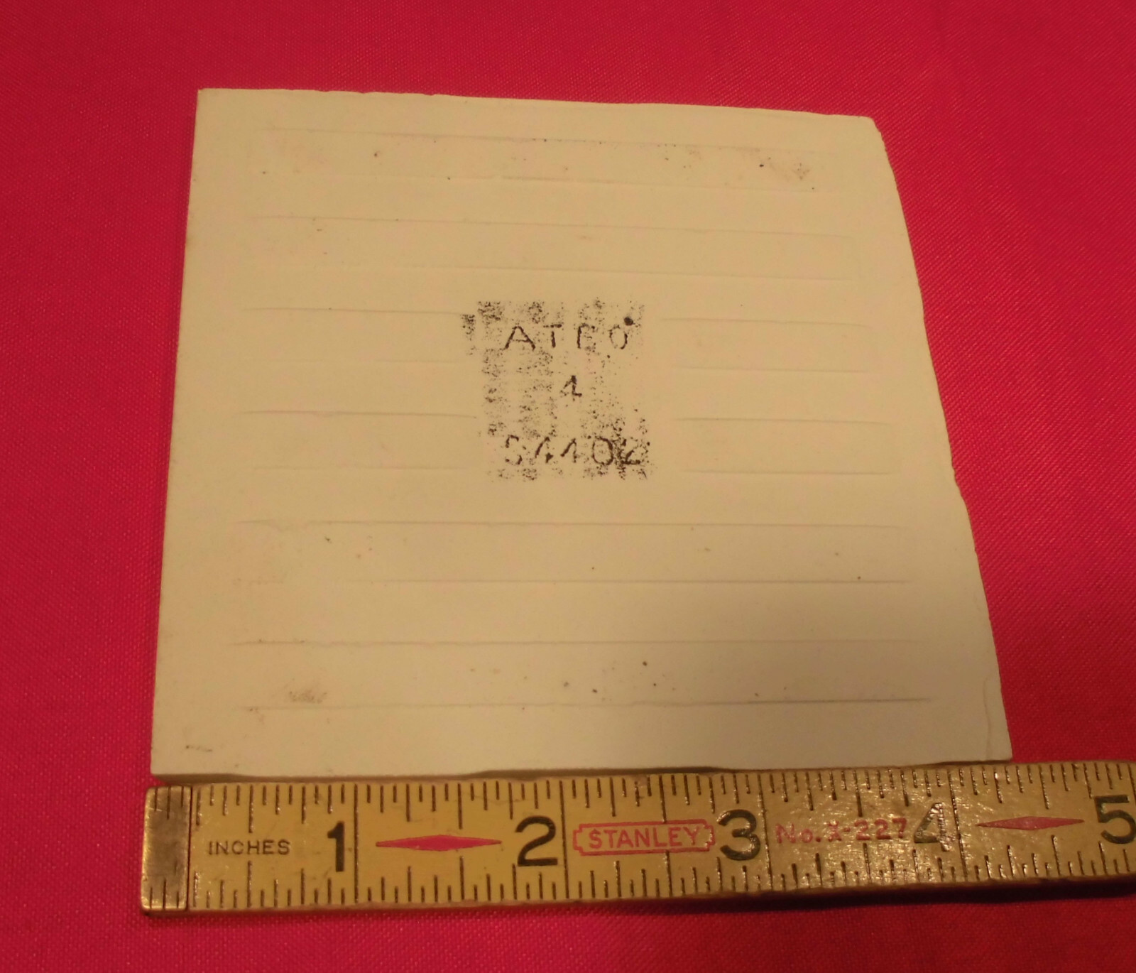 1 pc. Vintage 4-3/8″ *Salt & Pepper* Glossy Ceramic Bullnose Tile by ATCO NOS