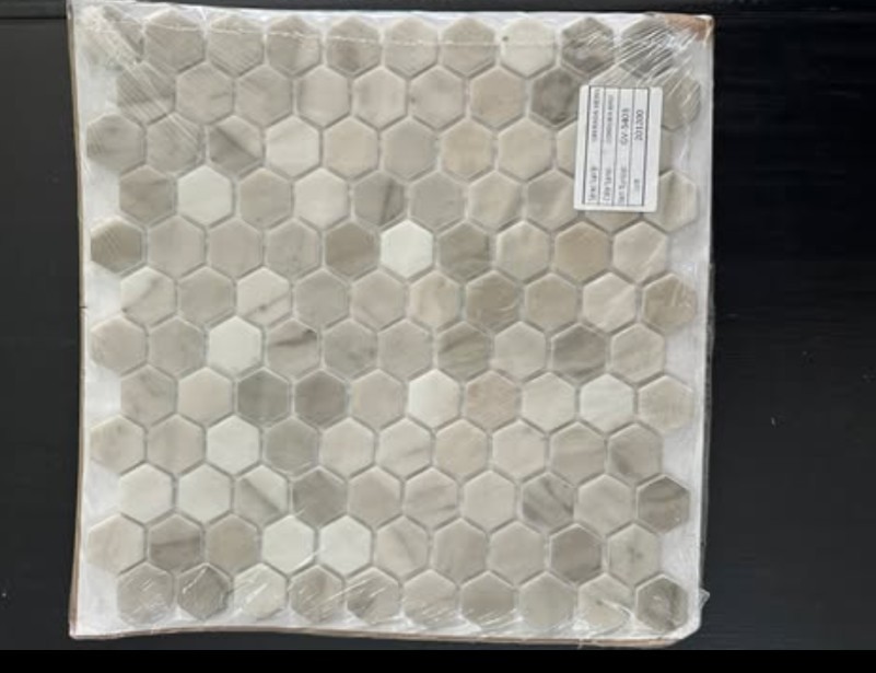 Glazzio Tile Granada (Cordoba Mist) 1″ Hexagon Mosaic Tile- Sheet (.943 SF/ ea)