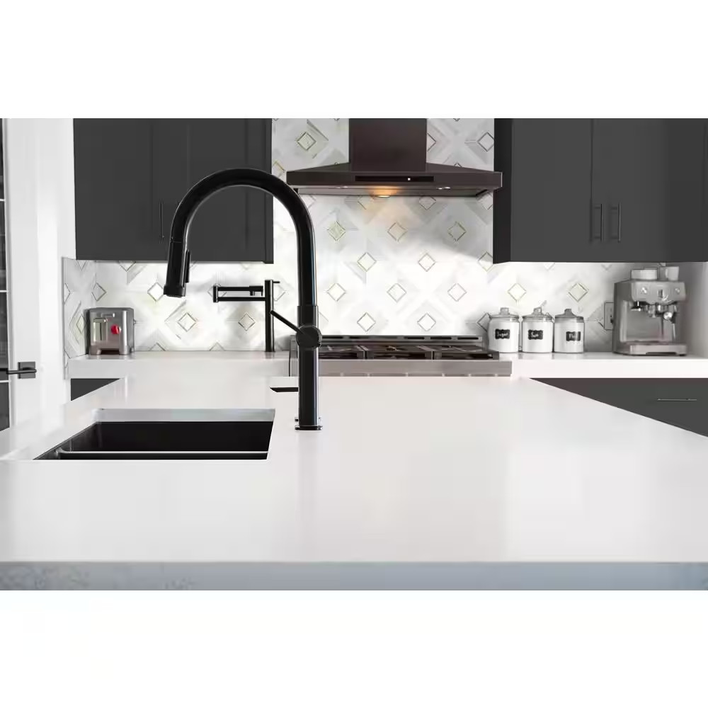 Verona Gold 12 In. X 12 In. Marble/Metal Mesh-Mounted Mosaic Floor and Wall Tile