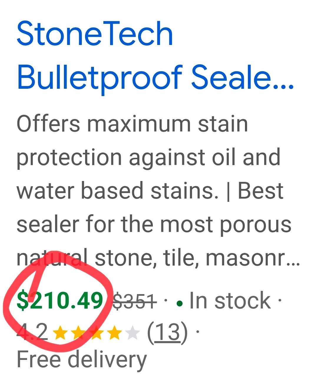 STONETECH BulletProof Sealer, 1 Gallon (3.8L) Bottle 1 Gallon, Clear