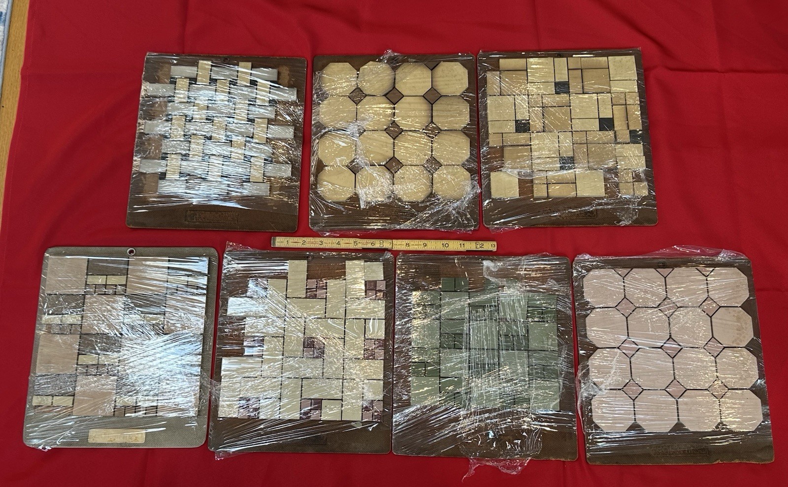 Lot of 7: Vintage Salemen’s Sample Masonite Boards, from 1950’s -1960’s, Used