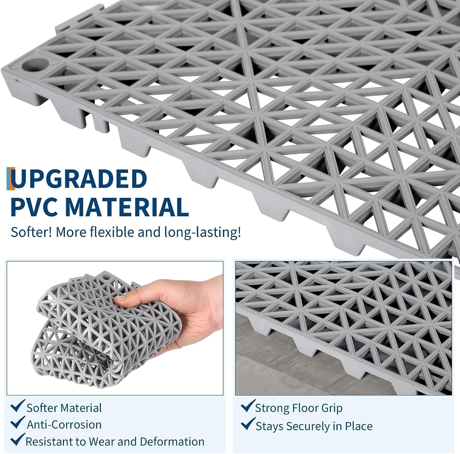 New Interlocking Garage Floor Tiles 50 PCS Deck 12″x12″ Snow Water Drainage