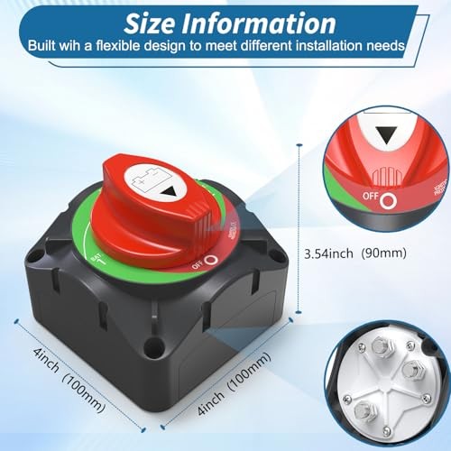 High Current Battery Disconnect Switch ，12-48V High 1-2-Both-Off Switch 600A