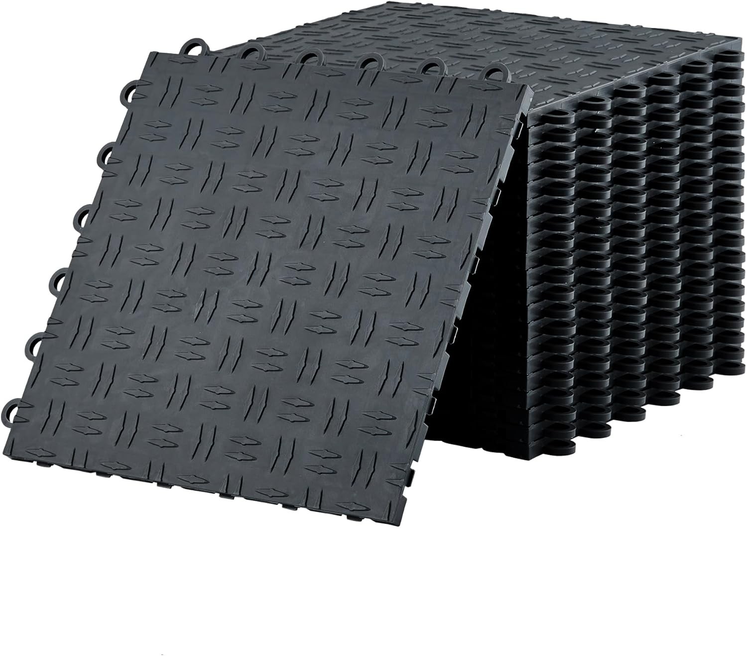 Garage Floor Tiles Interlocking 12×12 in 50 Pack Garage Flooring Tiles Black