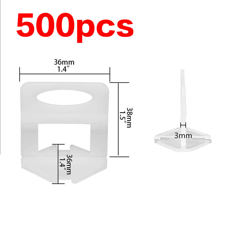 500pcs Tile Leveling System Kit 1/8″ Reusable Floor Wall Tiles Leveler Spacers