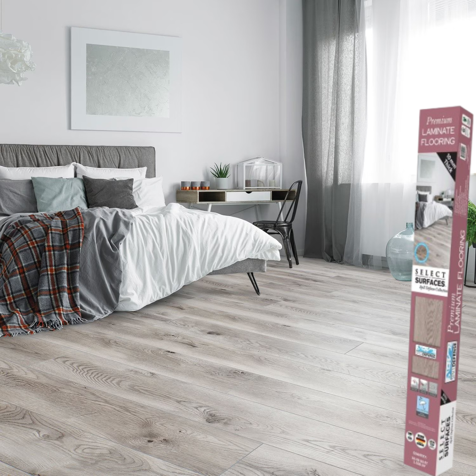 Select Surfaces Pearl Gray Laminate Flooring SpillDefense 16.45 sq ft