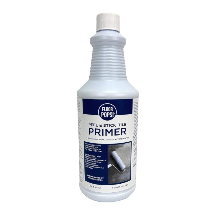 FloorPops FPP4182W Peel Stick Tile Primer, White & Off-White 32 oz