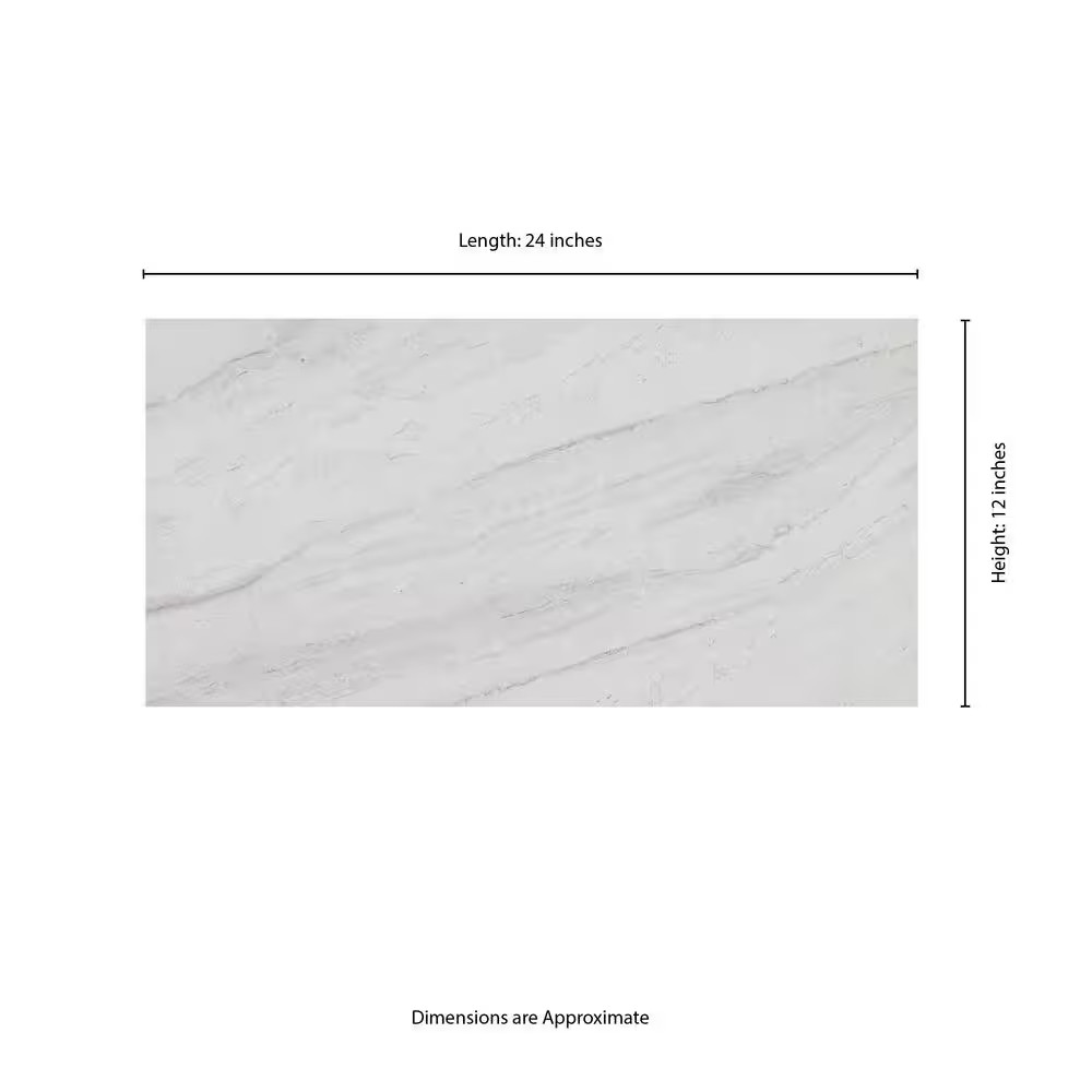 Vigo White 12 In. X 24 In. Matte Stone Look Ceramic Floor and Wall Tile (16 Sq.