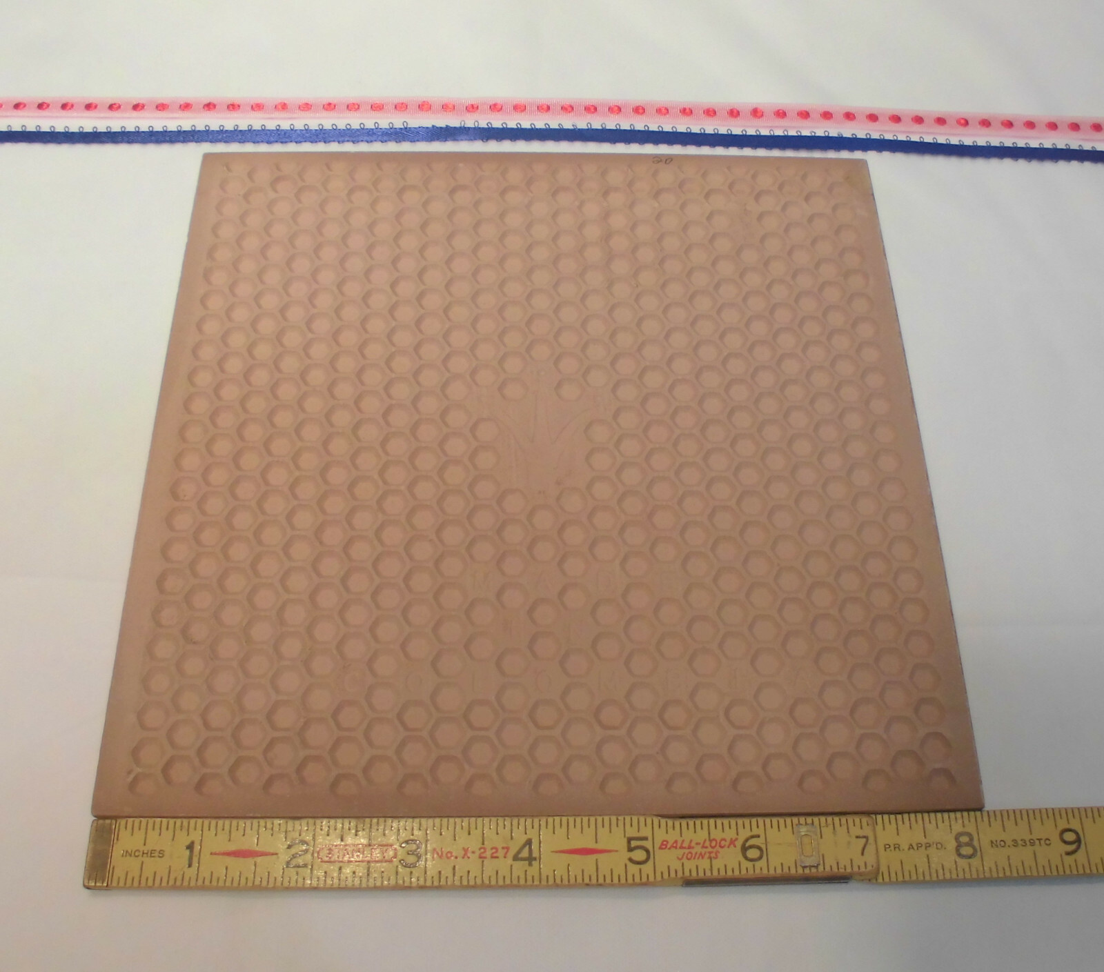 1 pc. Light Browns: Ceramic Floor Tile: 8″ X 8″ medium textured, New Old Stock