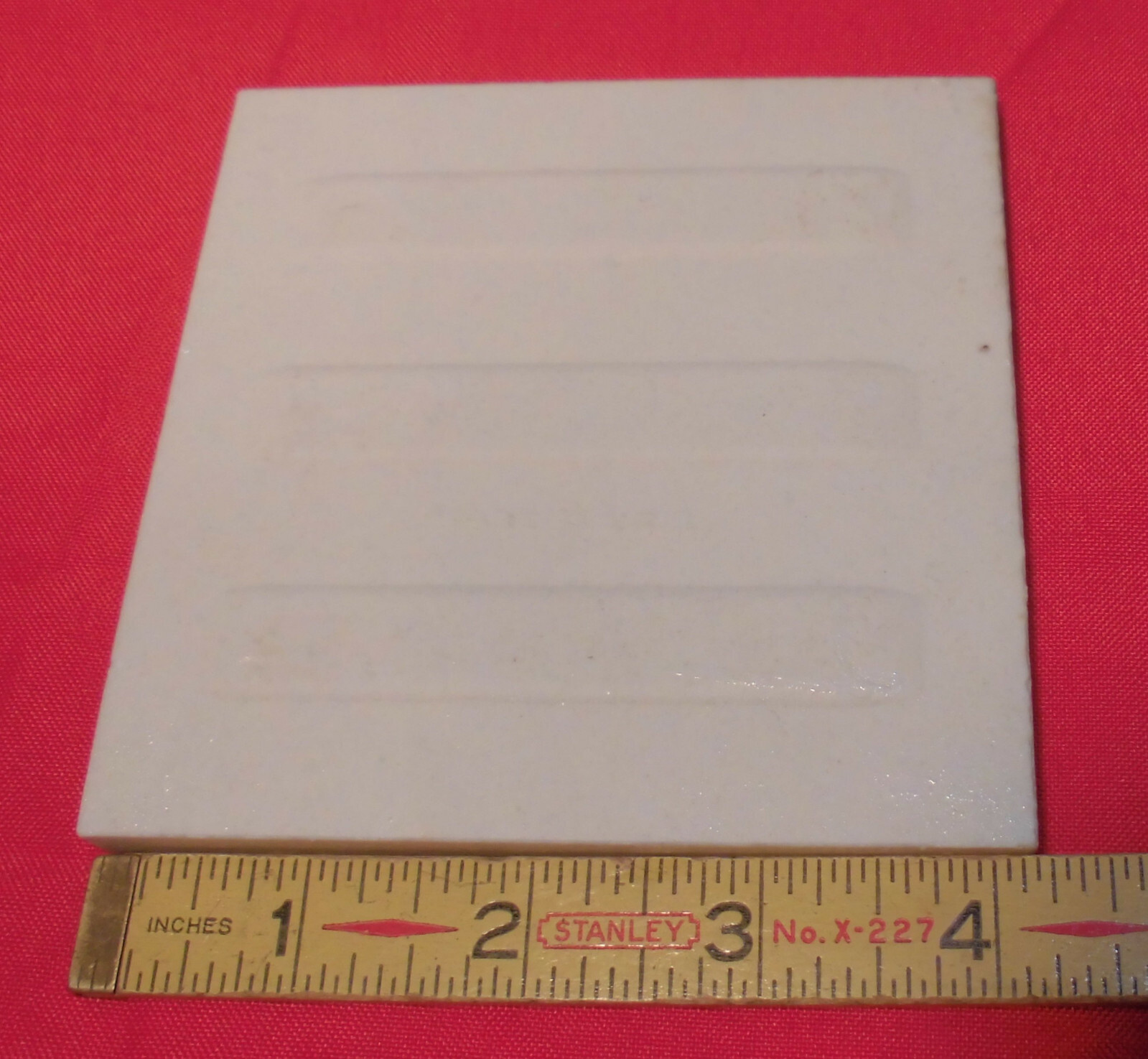 1 pc.*Vintage White* 4-1/4″ X 7/16″ Thick Glossy Ceramic tile; Criteria 1920’s