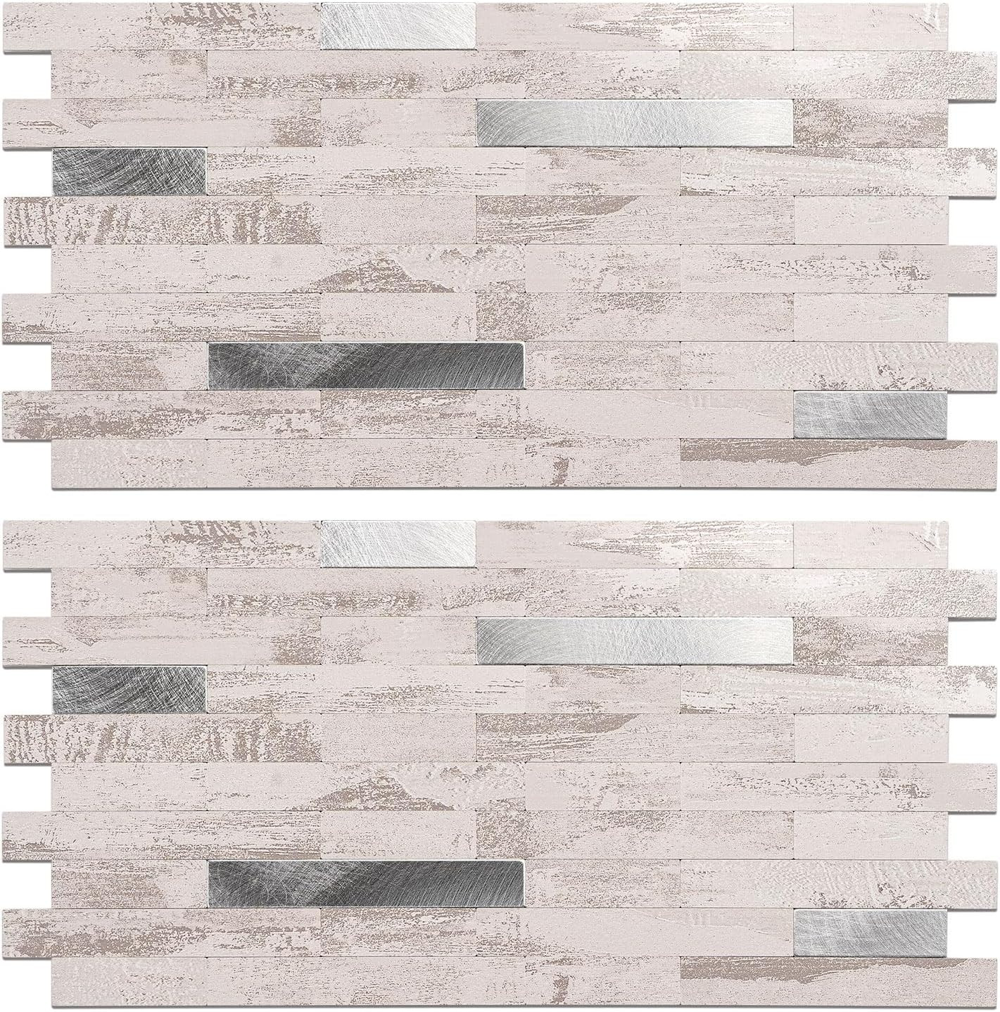 Peel and Stick Backsplash Tile Waterproof Removable PVC Wall Sticker 3D Faux Sto
