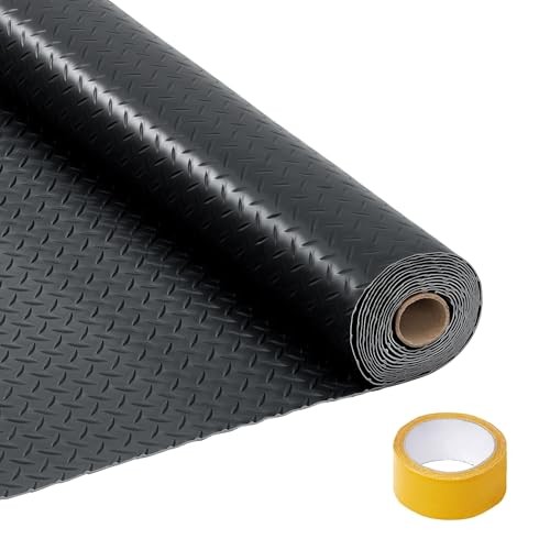 8×20 FT Garage Floor Mat, 2.8Mm Thickened Non-Slip PVC 7.5x17FTx2.8mm Black