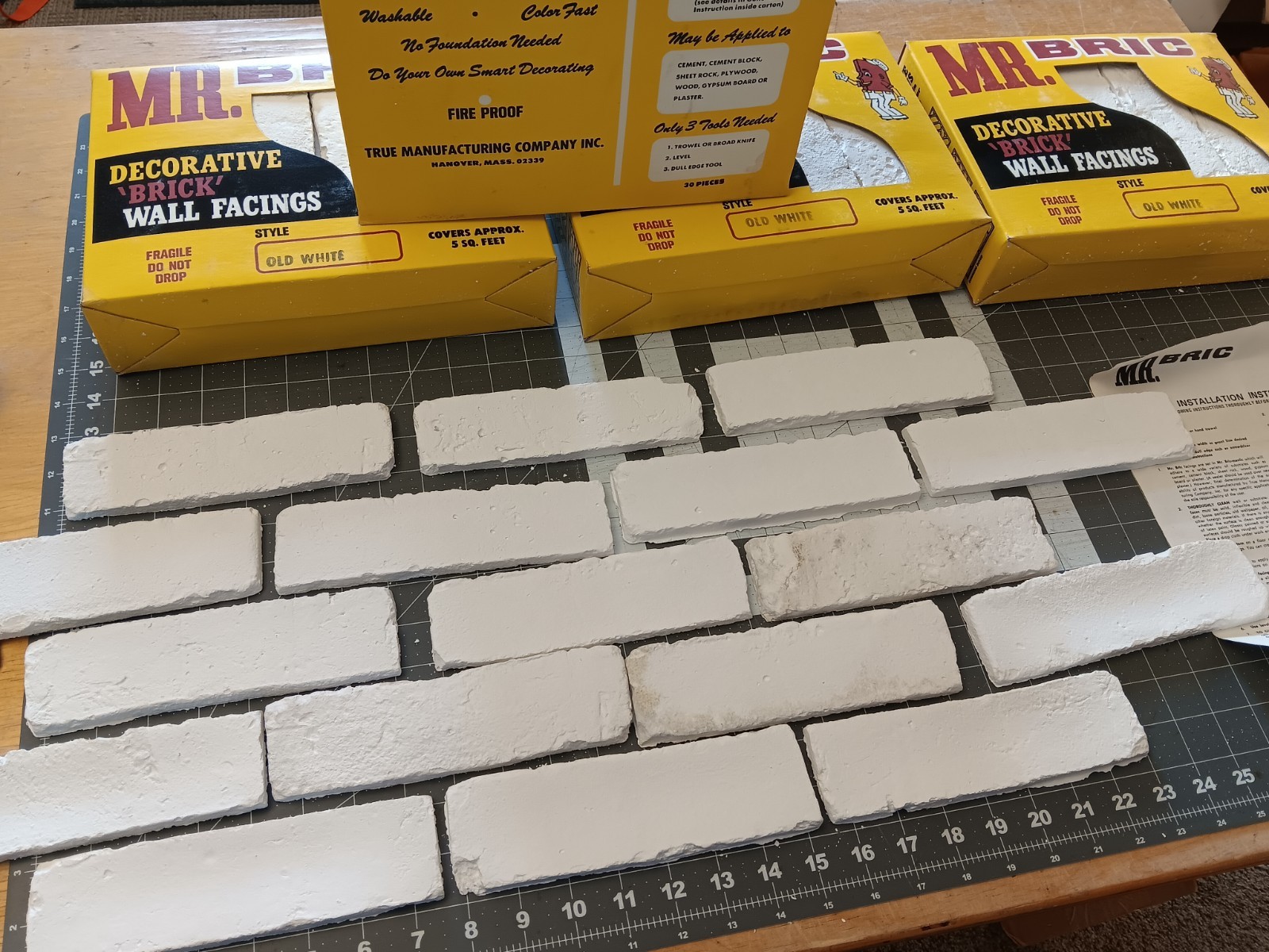 20 square feet Thin Faux White Brick Veneers Wall Brick 3D
