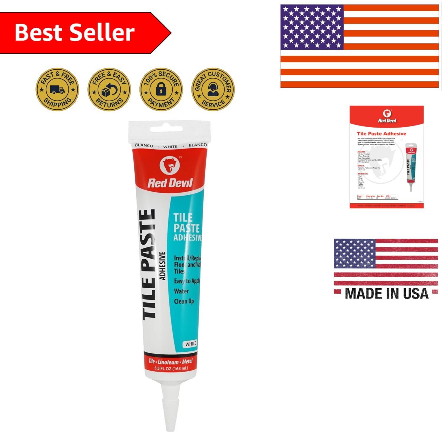 Exceptional Tile Paste Adhesive, 5.5 Oz – For Easy Ceramic and Plastic Bonding