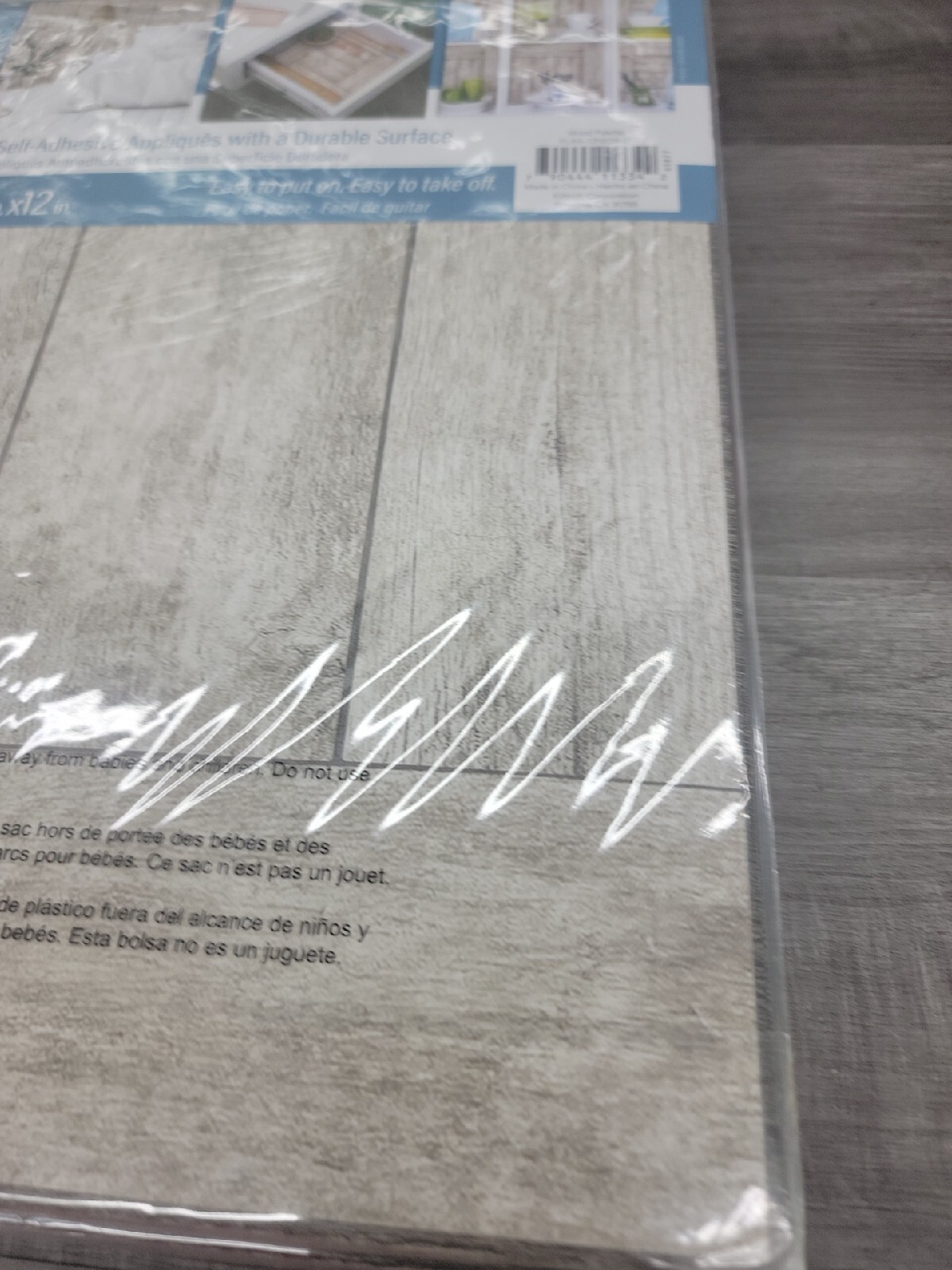 8 pack Contact Brand Deco Squares 12×12″ Vinyl 6 Pieces Per Pack Wood Gray