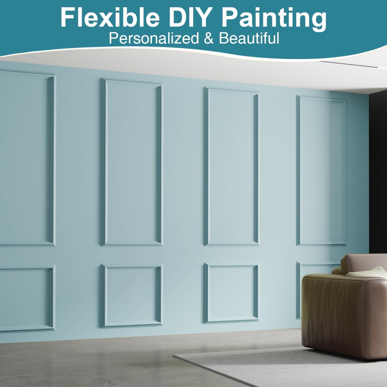 Precut Wainscoting Panels – Paintable Wall Molding Kit for Living Room & Kitchen