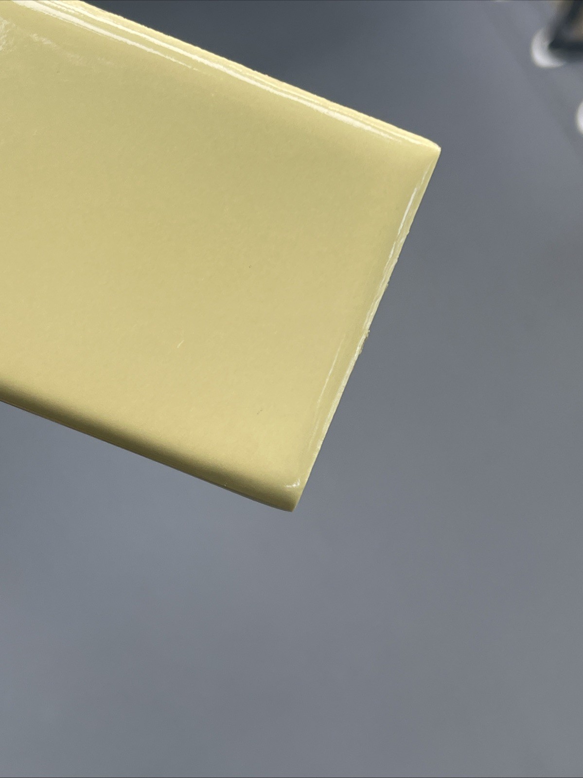 5 Vintage Yellow Gloss Ceramic Bullnose Flat Trim Tiles 2X6 457