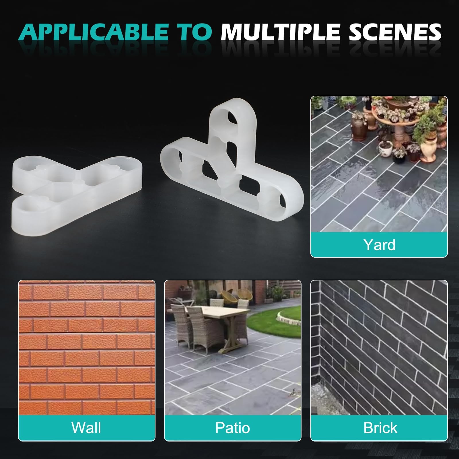 10mm 3/8 Inch 300PCS T-Shape Tile Spacers, Plastic Brick Wall and Floor Level…