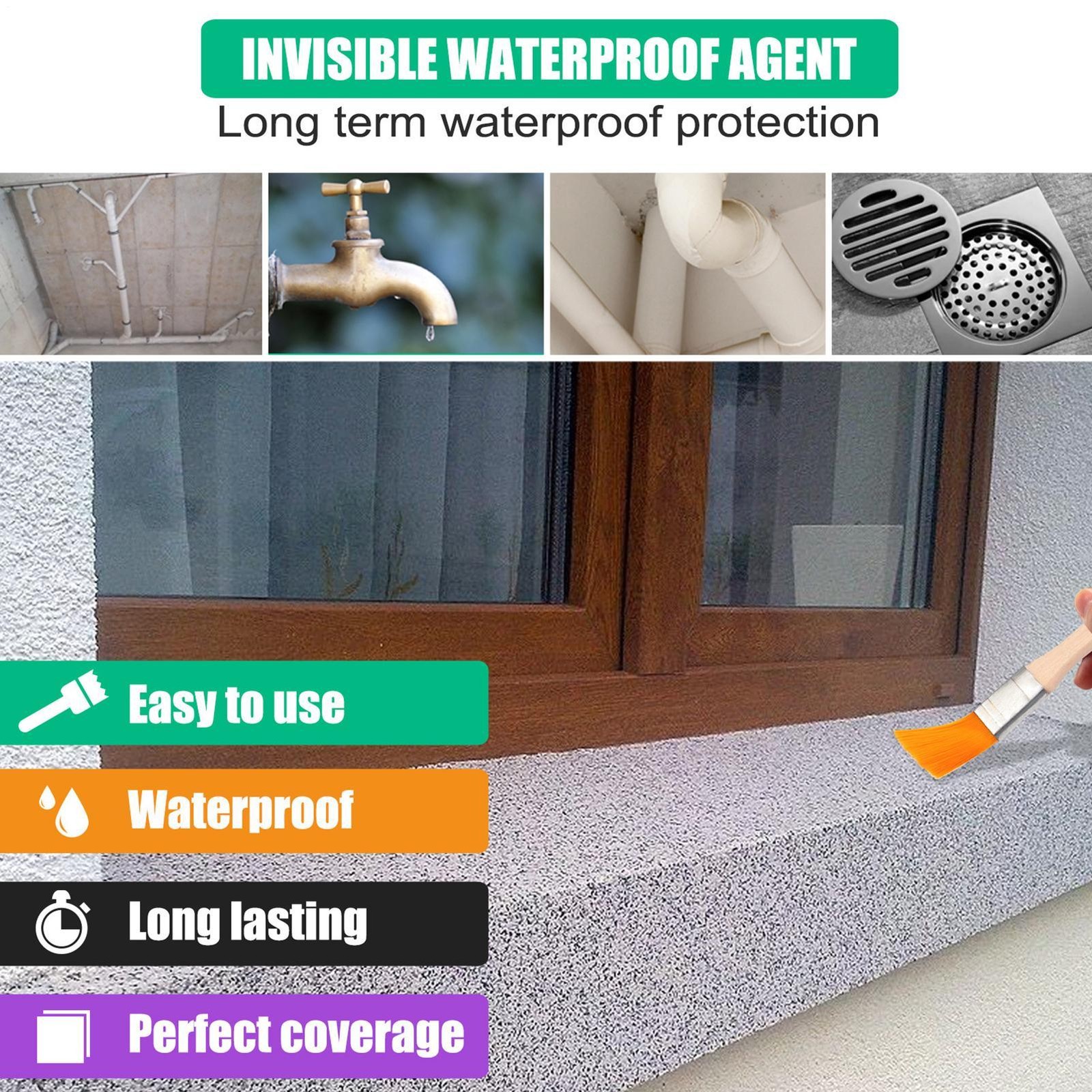 Invisible Waterproof Sealant Agent, Transparent Waterproof Coating Agent 100ml