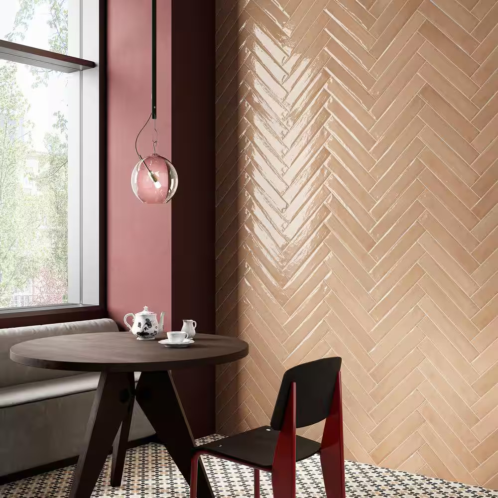 Tint Terracotta 2.95 In. X 15.74 In. Polished Porcelain Wall Tile (14.2 Sq. Ft./