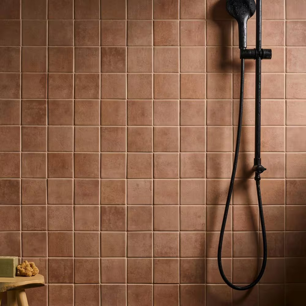Casablanca Terracotta 3.39 In. X 3.93 In. Square Matte Porcelain Floor and Wall