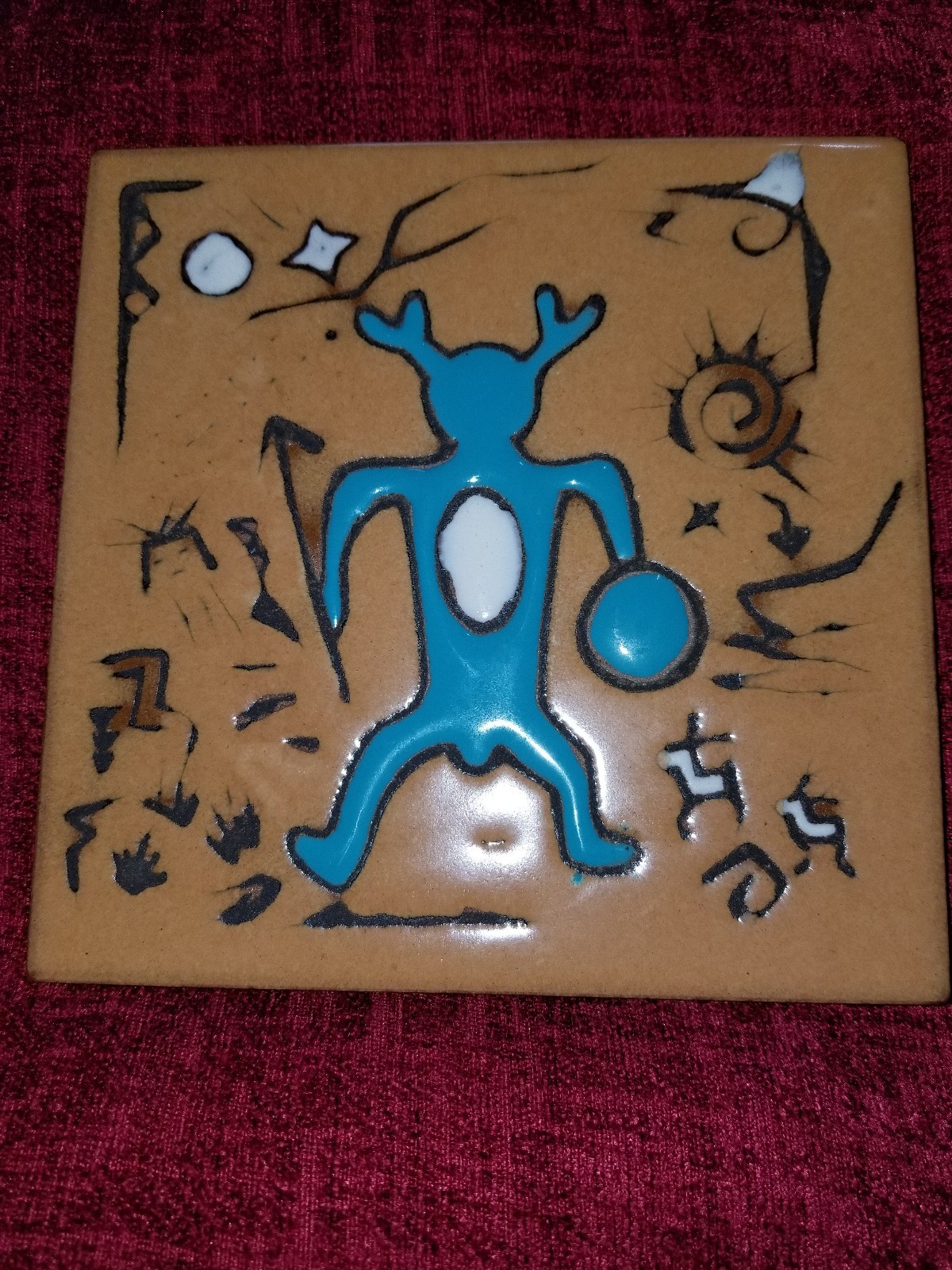 MAG MOR Studios Ceramic Tile Trivet Hot Plate Coaster Handpainted Southwest