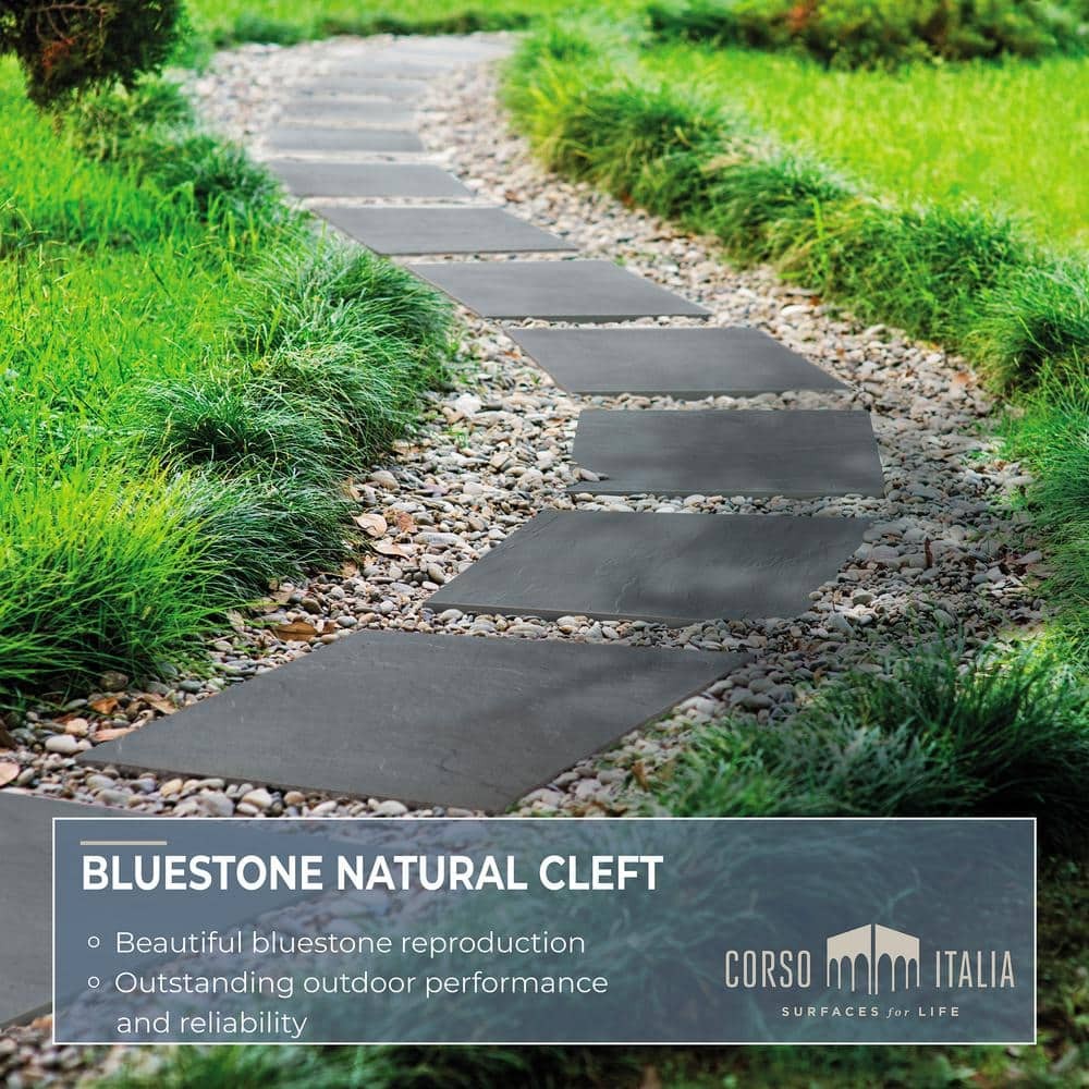 Bluestone Natural Cleft 24 in. x 24 in. x 0.75 in. Stone Look Porcelain Paver