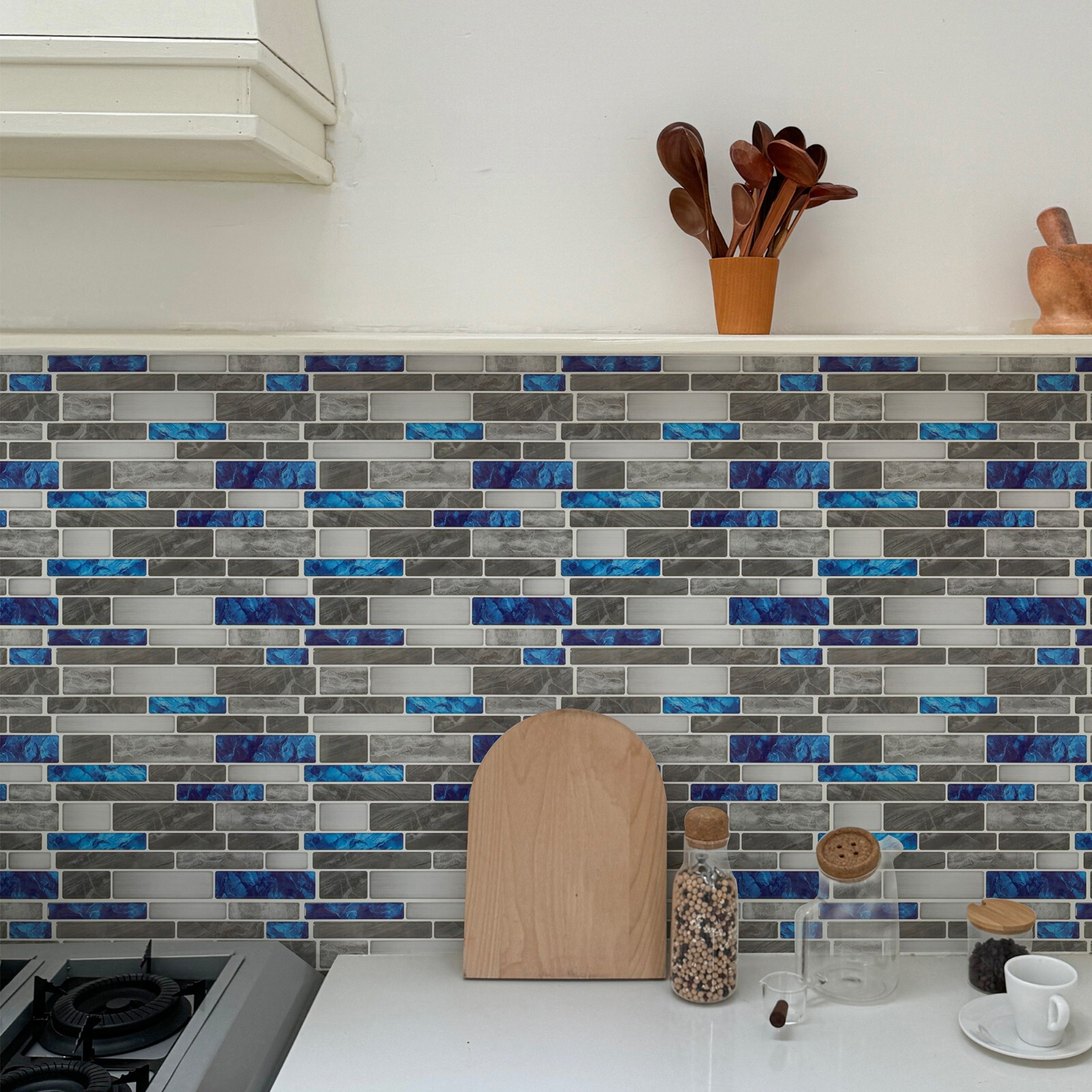 Art3d 10-sheet Peel and Stick Tile,Self Adhesive Kitchen Backsplash in Marble