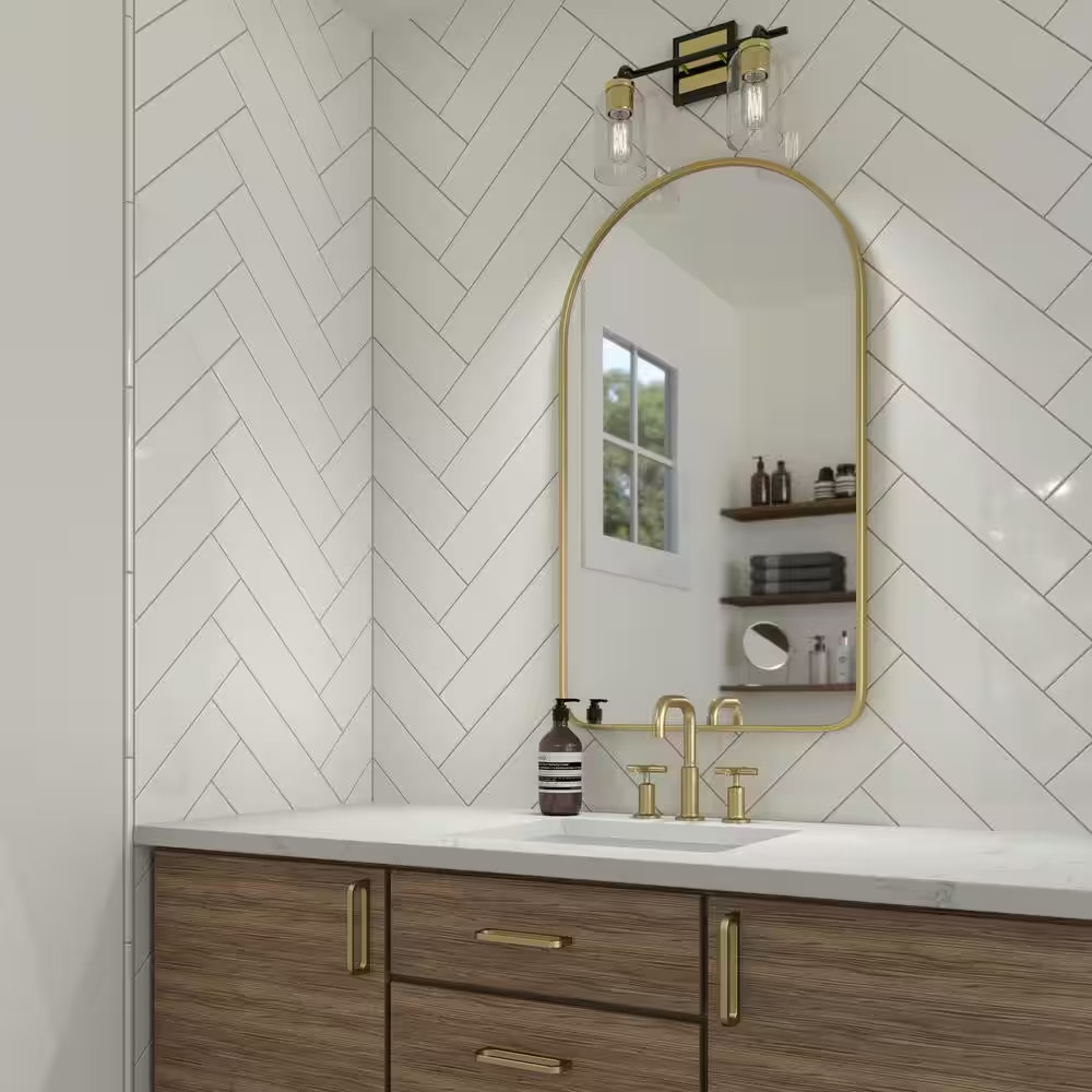 Restore Bright White 1/2 In. X 12 In. Glazed Ceramic Jolly Trim Tile (0.04 Sq. F