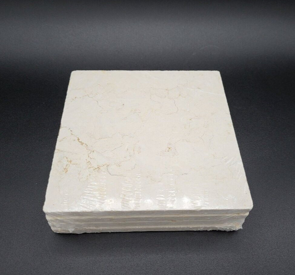 Jeffrey Court Inc Set of 4 Sample Tiles HD-Giallo Siena 6” x 6” Heavy Stone