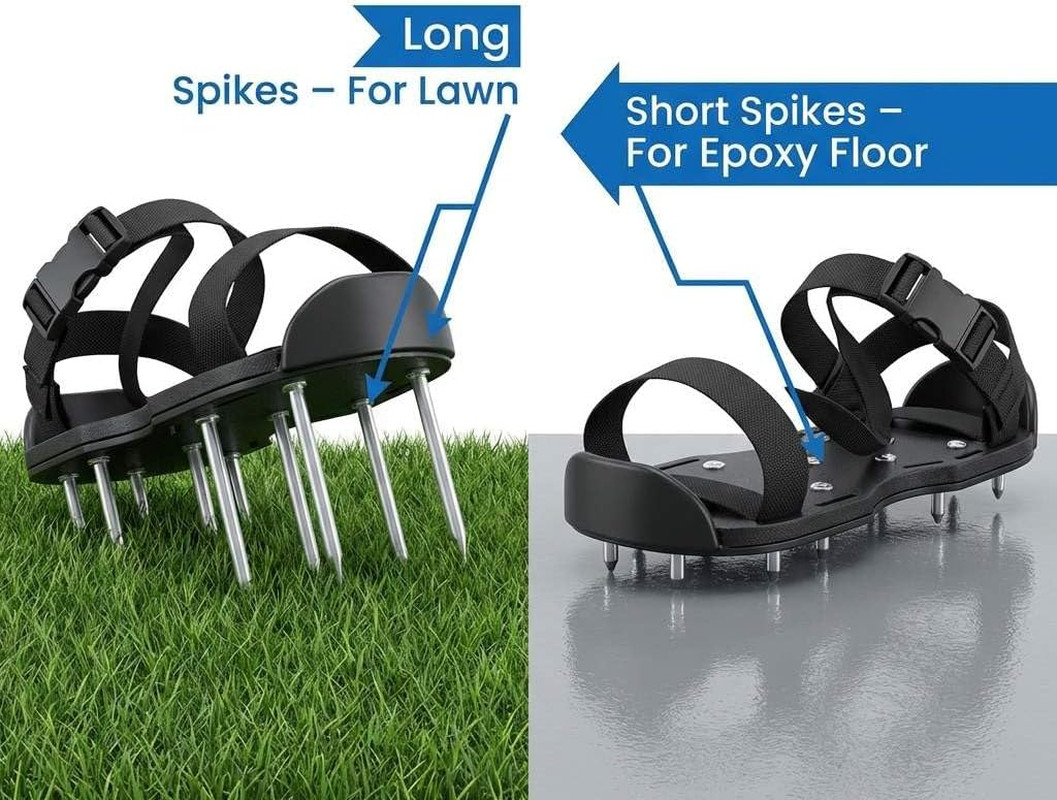 4 Pair Gunite Spiked Shoes 3/4in Short Spikes for Epoxy Concrete Floor