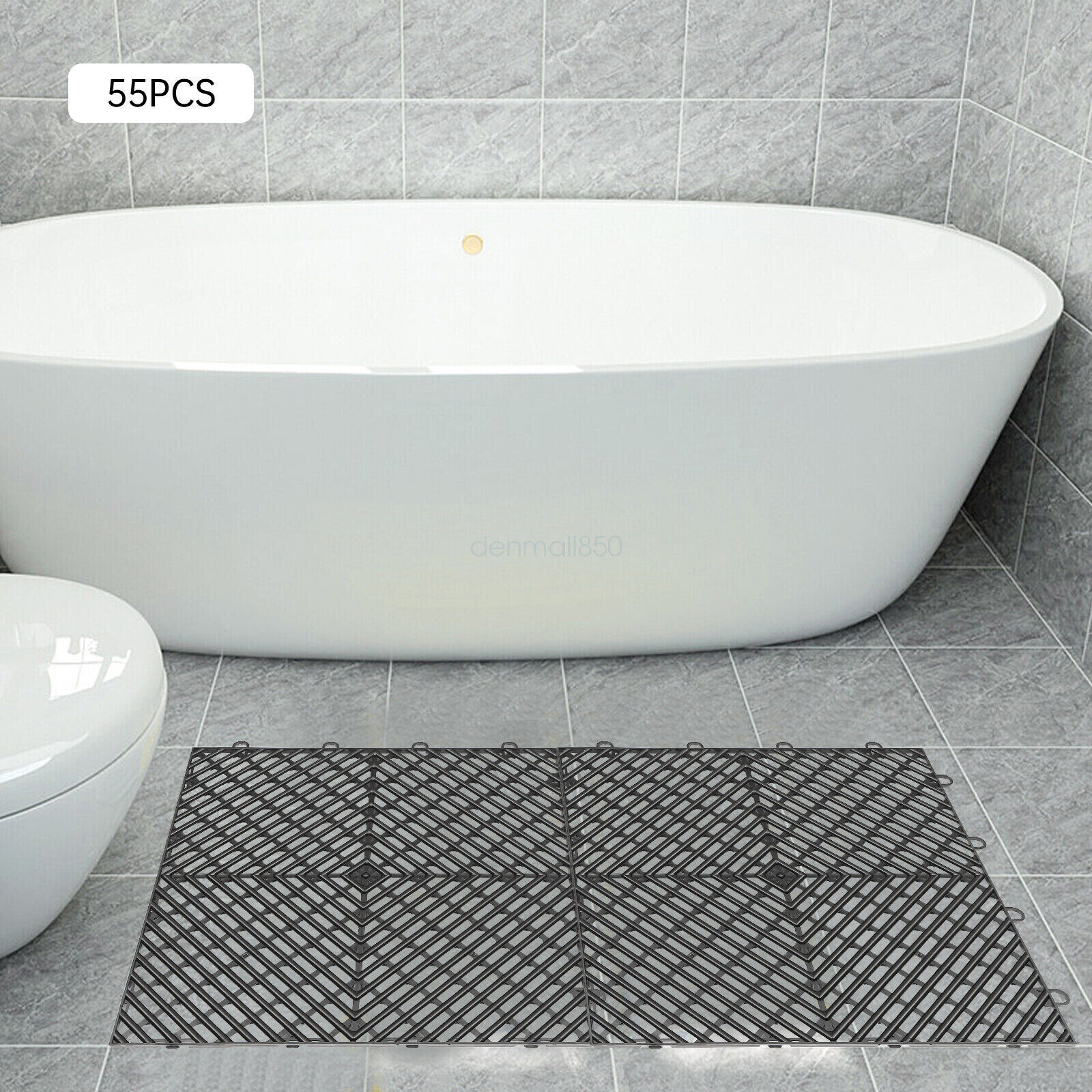 12×12″ Interlocking Garage Floor Tiles 25/55 PCS Deck Tile Snow Water Drainage