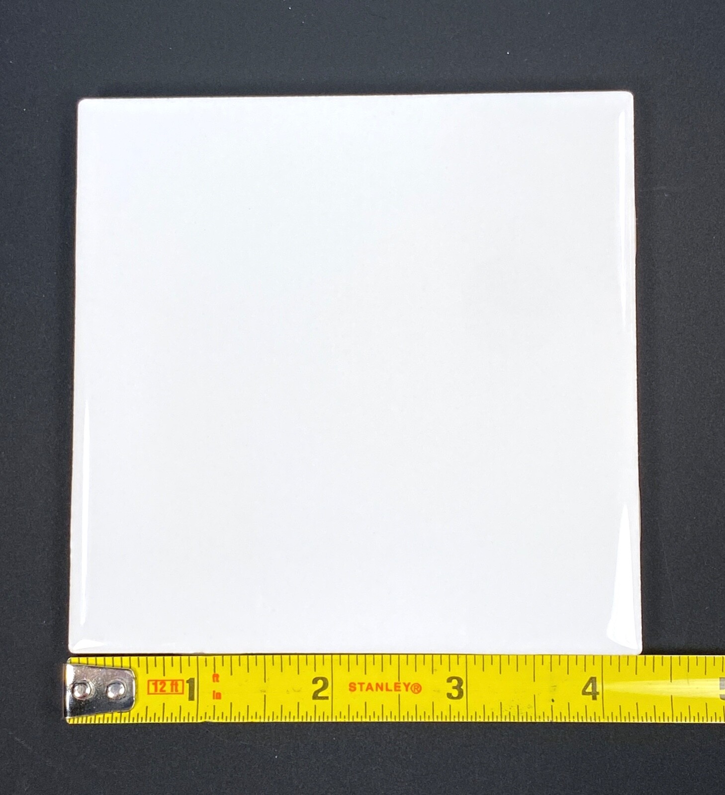 4 PIECES NEW Vintage American Olean Ceramic Wall Tile 4×4 Ice White (0025) Gloss