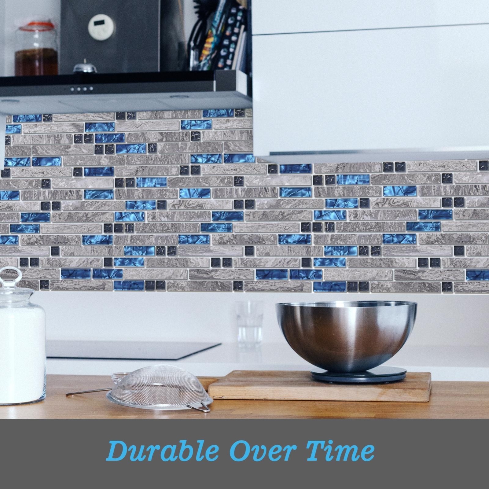 Art3d 12″x12″ Glass-N-Natural Marble Mosaic Tile for Bathroom Kitchen Backsplash